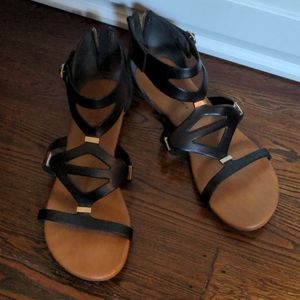 Rock and candy black sandals